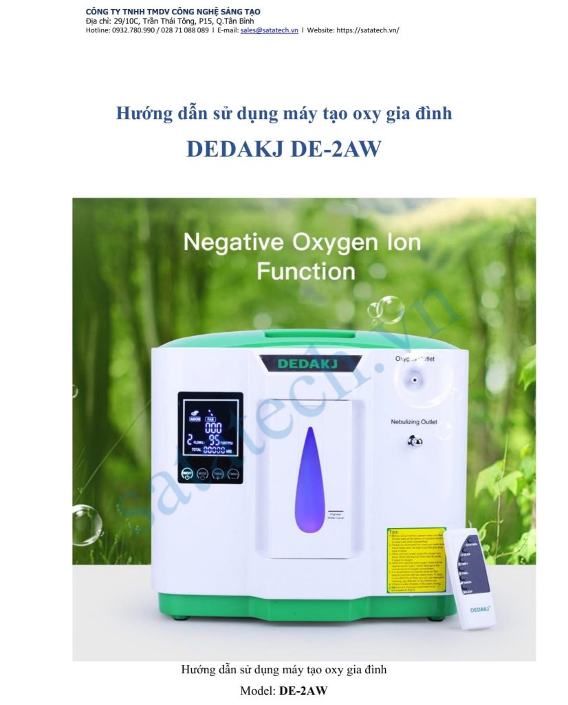 Hướng dẫn sử dụng máy tạo oxy DEDAKJ DE-2AW-satatech-01
